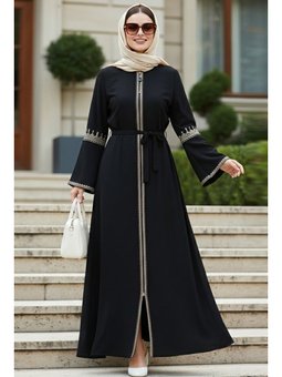 Nakış İşlemeli Siyah Abaya 26102s