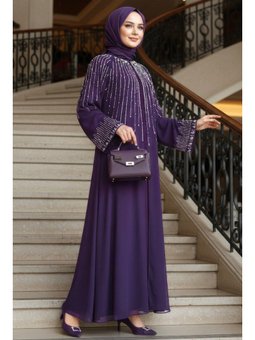 Pelerin Detaylı Koyu Mor 25912kmor