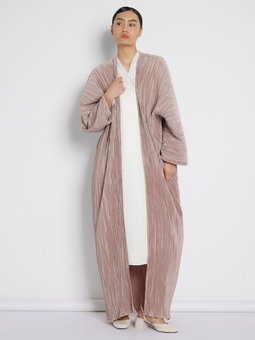 Açık Vizon Kraşlı Abaya