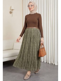Astarlı Gipeli Modal Yeşil Etek