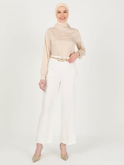 Basic Kumaş Beyaz Pantolon