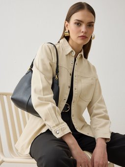 Cep Detaylı Kot Bej Ceket