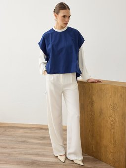 Yandan Bağlama Detaylı Basic Lacivert Yelek