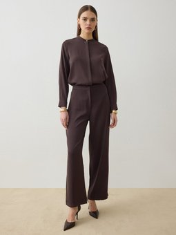 Yüksek Bel Bol Kesim Exclusive Pantolon Kahverengi