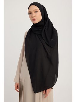 Büyük Şifon Siyah Eşarp