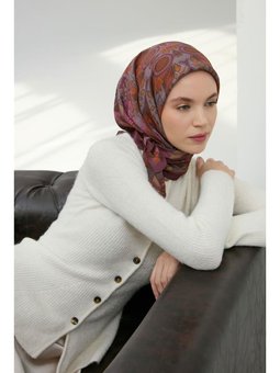 Viskon Velora Eşarp Mürdüm Dört Mevsim