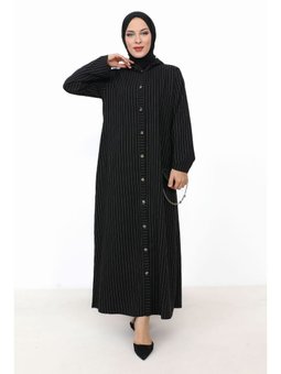 Ahsen Boydan Düğmeli Siyah Kap