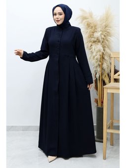 Düğmeli Hakim Yaka Lacivert Ferace