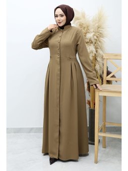 Düğmeli Hakim Yaka Vizon Ferace