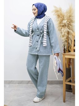Vera Denim Buz Mavisi Takım