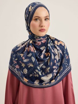 Çok Renkli Çiçek Desenli Şal