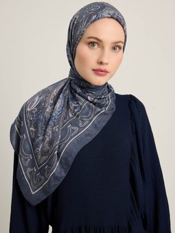 Gri Etnik Desen Eşarp