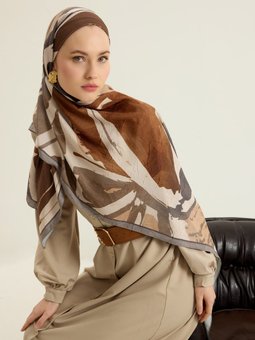 Kraşlı Geometrik Desen Şal