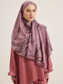 Pembe Zincir Desen Şal