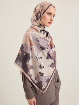 Pudra Çiçek Desen Şal