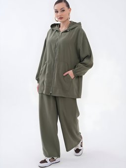 Haki Oversize Modal İkili Takım