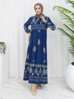 Püsküllü Petrol Elbise