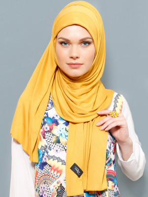 Jersey Penye Hardal Şal