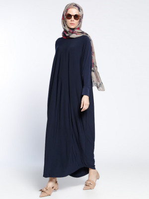 Klasik Lacivert Elbise