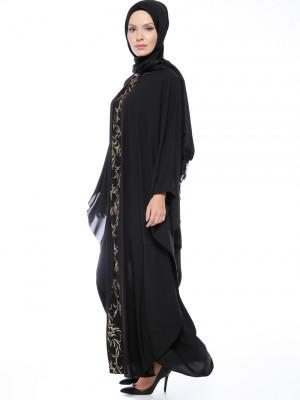 Garnili Gold Siyah Ferace