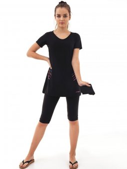 Ayla Siyah Yarım Kapalı Mayo