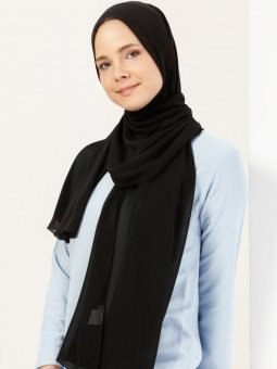 Halima Şifon Siyah Şal