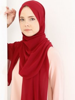 Halima Şifon Bordo Şal