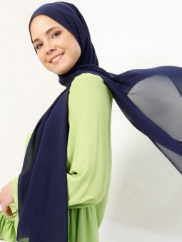 Halima Şifon Açık Lacivert Şal