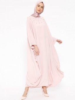 İnci Detaylı Pudra Ferace