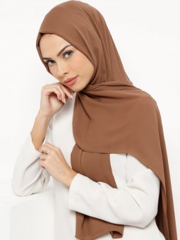 Krep Açık Kahve Şal