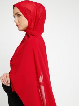 Halima Şifon Kırmızı Şal