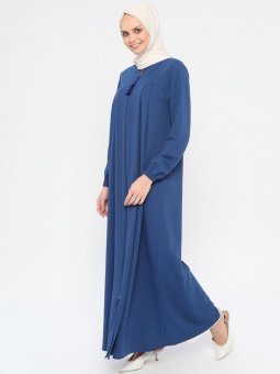 Fermuarlı İndigo Ferace