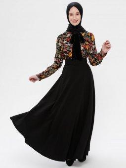 Kemerli Kloş Siyah Etek