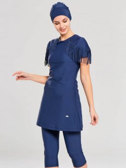 Koyu lacivert Yarım Kapalı Mayo