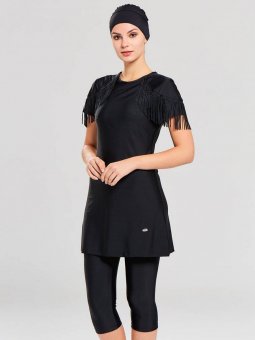 Siyah Yarım Kapalı Mayo