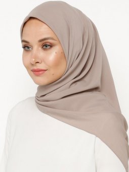Vizon 140 cm. Düz Şifon Eşarp