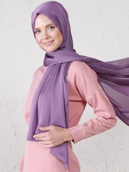 Çift Kat Janjan Abiye Leylak Şal