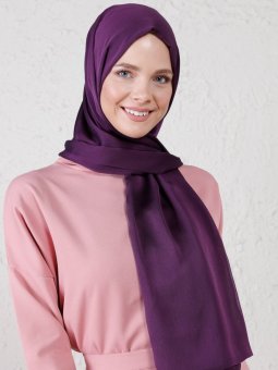 Çift Kat Janjan Abiye Mürdüm Şal