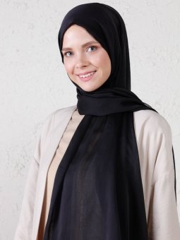 Çift Kat Janjan Abiye Siyah Şal