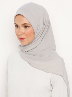 Gri 140 cm. Düz Şifon Eşarp