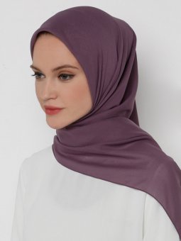 Koyu Lila 140 cm. Düz Şifon Eşarp
