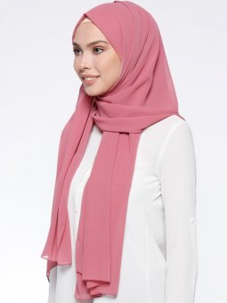 Elit Şifon Koyu Gül Kurusu Şal