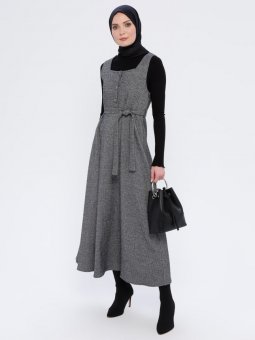 Sıfır Kollu Gri Elbise