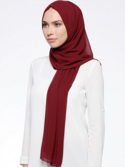 Elit Şifon Bordo Şal
