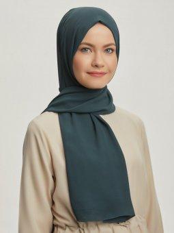 Krep Amber Yeşili Şal