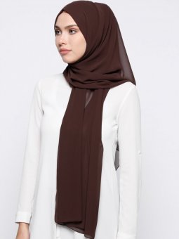 Elit Şifon Kahve Şal