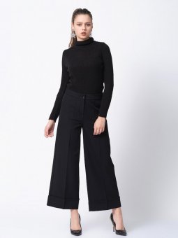Duble Paça Siyah Pantolon