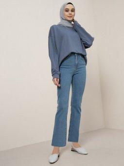 Doğal Kumaşlı İndigo Kot Pantolon