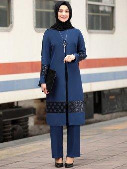 Yıldız Tunik&Pantolon İkili İndigo Takım