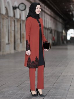 Tunik&Pantolon Sema İkili Kiremit Takım